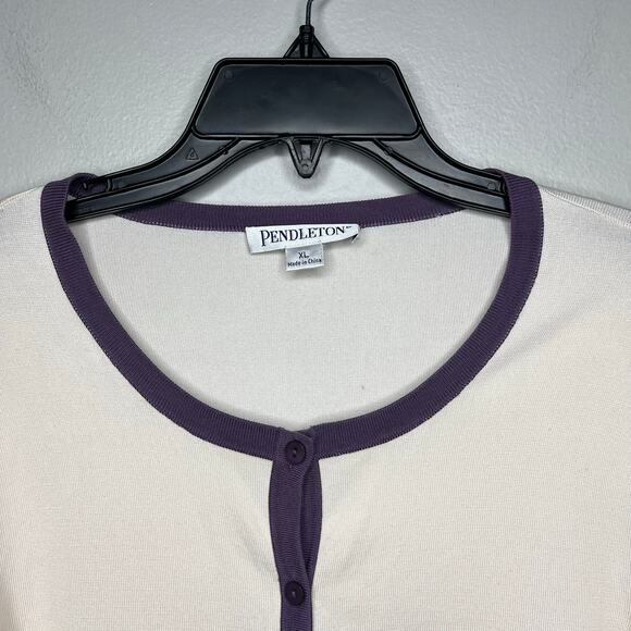 Pendleton Womens XL Silk Blend Cardigan Minimalist Preppy Old Money Quiet Luxury - Picture 2 of 11